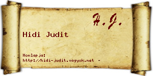 Hidi Judit névjegykártya